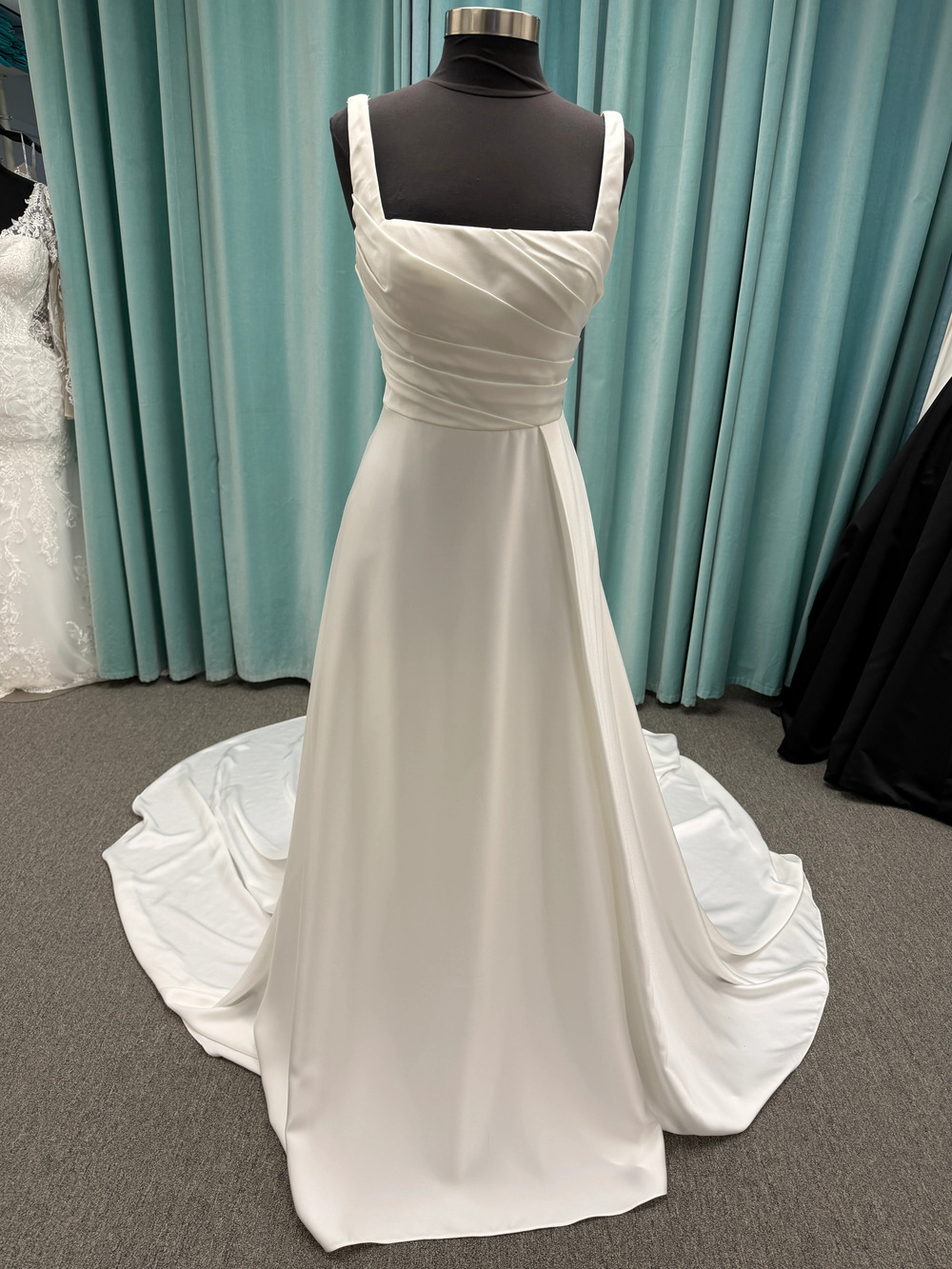 Stella York Style SY8110 Minimalist A-Line Satin Wedding Dress with Square
